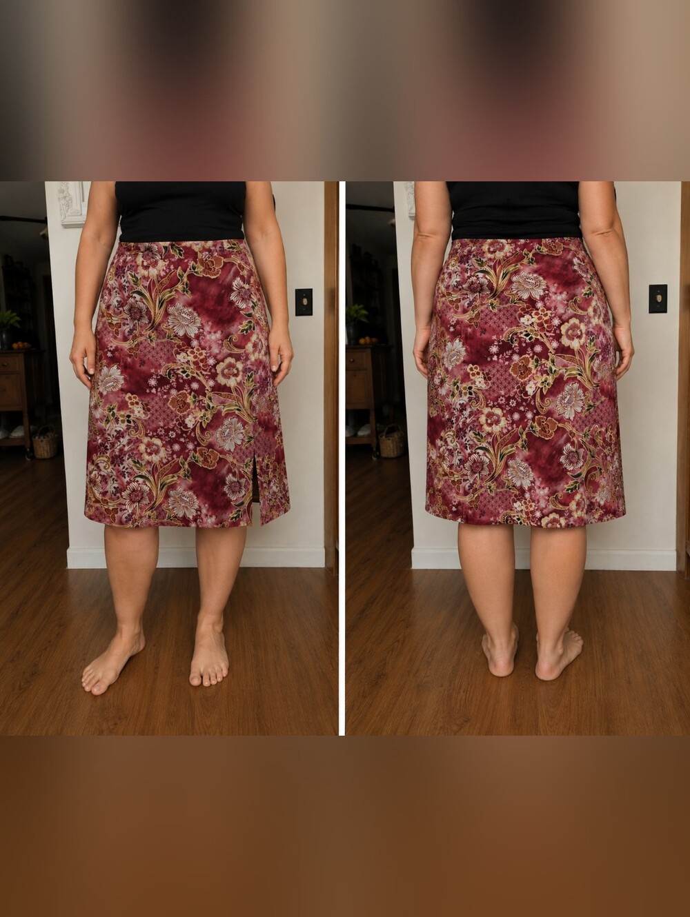 VTG Islander Skirt Hawiian Floral Maxi Skirt